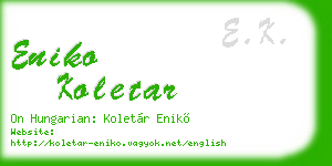 eniko koletar business card